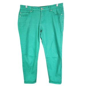 Womens Green Liverpool Abby Ankle Skinny Jeans Cotton Blend Stretch Size 6